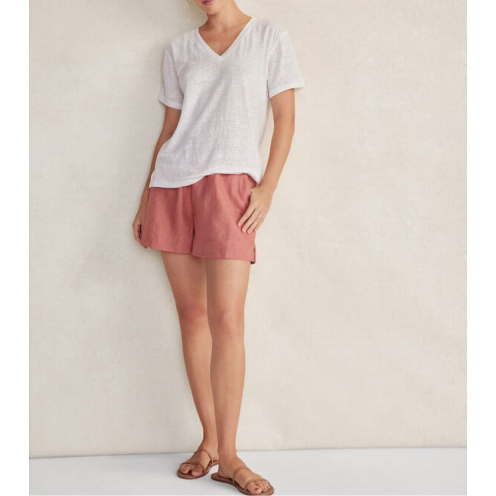Haven Well Within $78 Linen Jersey V-Neck Tee White Womens XXL NEW - Picture 3 of 7